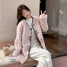 粉色羊羔毛外套冬季女新款高级感加绒穿搭小个子加厚皮毛一体毛毛