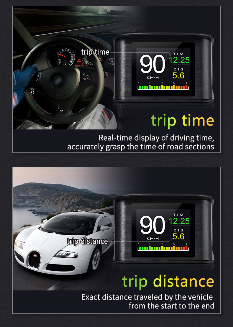 Auto-LCD-Displaygerät OBD2 Fahrzeugcomputer-Diagnosegerät HUD-Kopfabzugsdisplay P10