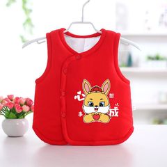 Newborn Baby Fleece Lined Thick Vest Spring Autumn Winter Baby Small Backless Top Winter Version Inner Wear Cotton Close-Fitting Warm Vest