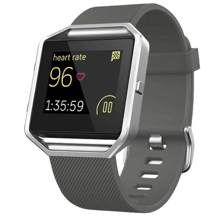 Para Fitbit Blaze xDfind hebilla de acero twill sólido correa de silicona S / L