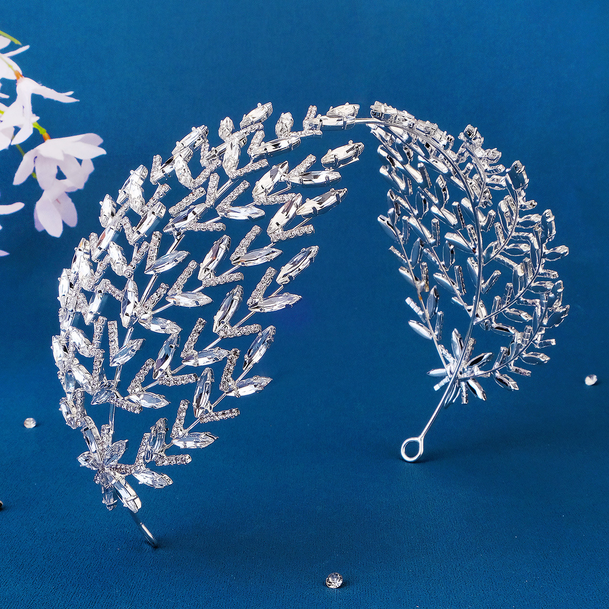 Fairy Style Leaf Flower Alloy Inlay Rhinestones Hair Band display picture 1