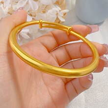 越南沙金古法传承推拉手镯女不掉色实心小众时尚百搭简约年轻款潮