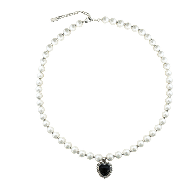 Parel hart hanger ketting voor dames elegant sieraad_voghion.com