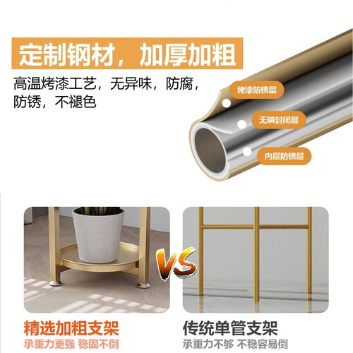 Modern simple floor-standing metal multi-layer flower stand, light luxury iron plant stand, home living room pothos flower pot stand