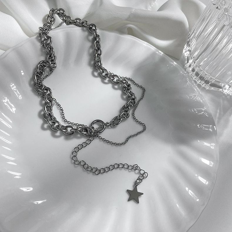 Vente En Gros Bijoux Chaîne Épaisse Collier Pendentif Gland Étoile Nihaojewelry display picture 5
