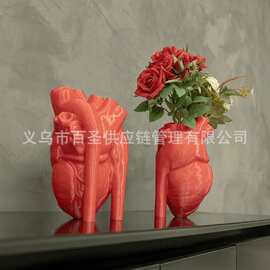 跨境个性解剖心脏花瓶 暗黑艺术风花艺装饰摆件158