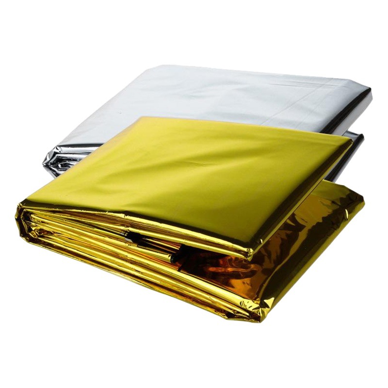 Manta de primeros auxilios Manta de aislamiento desechable Manta multifuncional a prueba de frío, emergencia PET, protección contra terremotos, manta de rescate de campamento de protección radiológica al por mayor