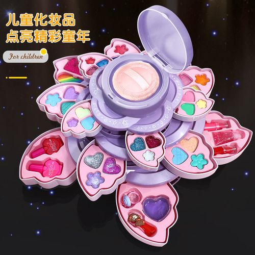 Children's cosmetic set, lipsticks, makeup box, nail polish, princess makeup and dress-up set for girls, birthday gift