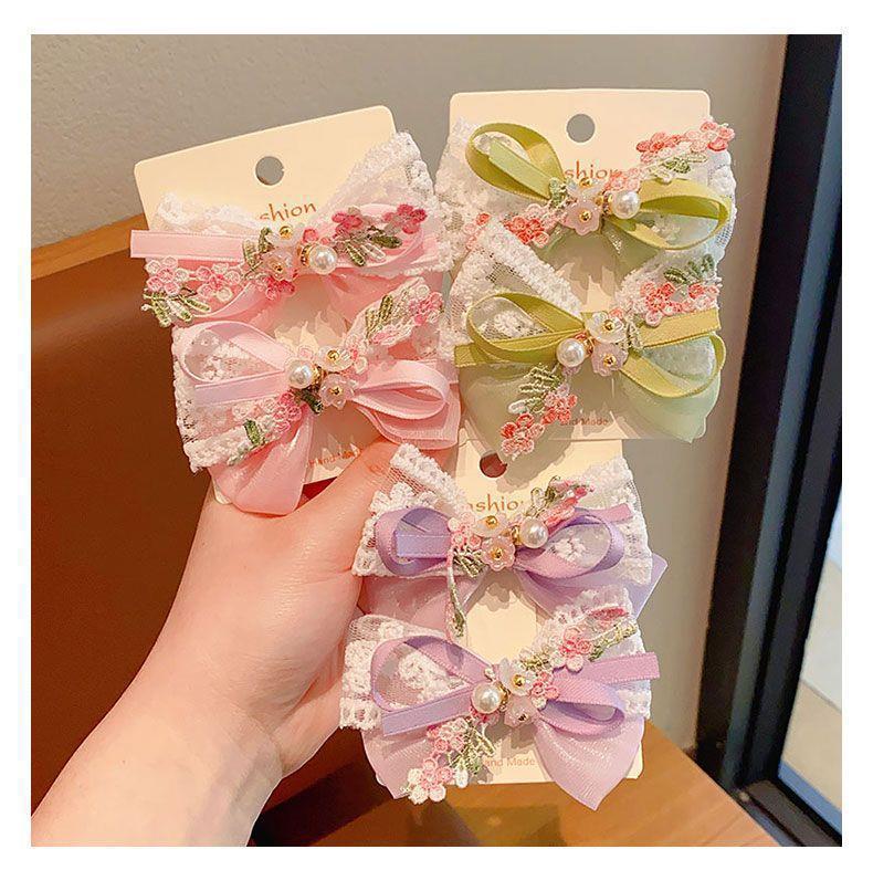 30g Weight Cute Sweet Kid'S Women's Knot Flower Butterfly Pearl Hair Clip