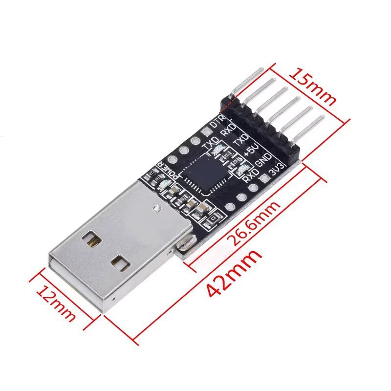 Модуль CP2102 USB–TTL преобразователь USB в UART, плата для прошивки микроконтроллеров