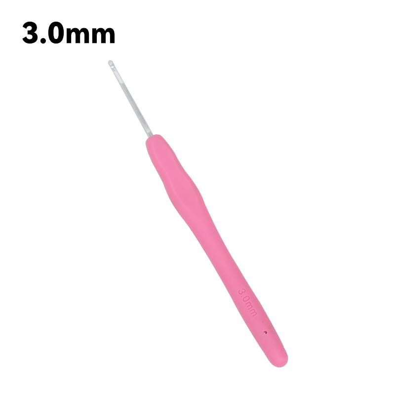 Tejido a mano arco iris de mango suave ganchillo TPR de mango suave ganchillo sólido de mango suave ganchillo de acoplamiento ganchillo conjunto de lana