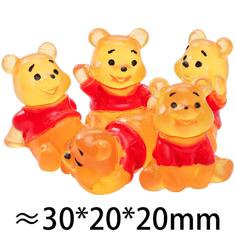 卡通夜光噗噗小熊立体树脂摆件玩具吊坠diy饰品配件盲袋材料批发|undefined