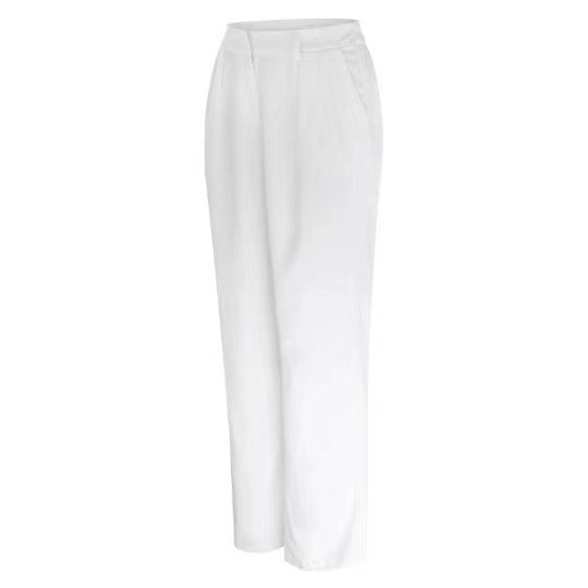 High-Waisted Wide-Leg Dress Pants For Women – Stretchy Office Trousers With Side Pockets, Flowy & Tailored_ecoleips.com
