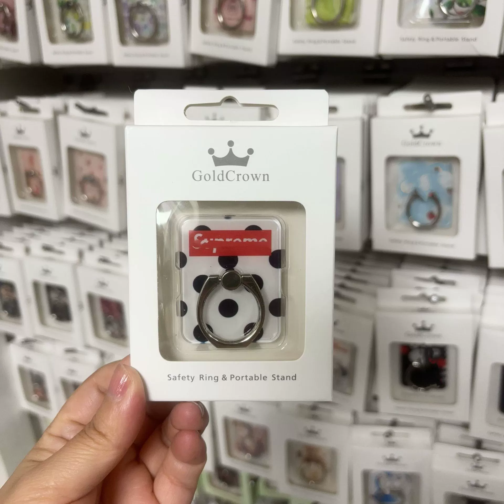  cartoon ring with crystal, tubing, protective creative mobile phone, fall protection