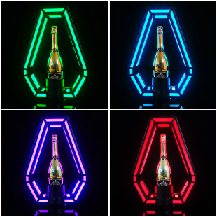 Cross-Border LED colorful light wine seat bar champagne foreign wine liquor KTV wine rack iron acrylic Diamond