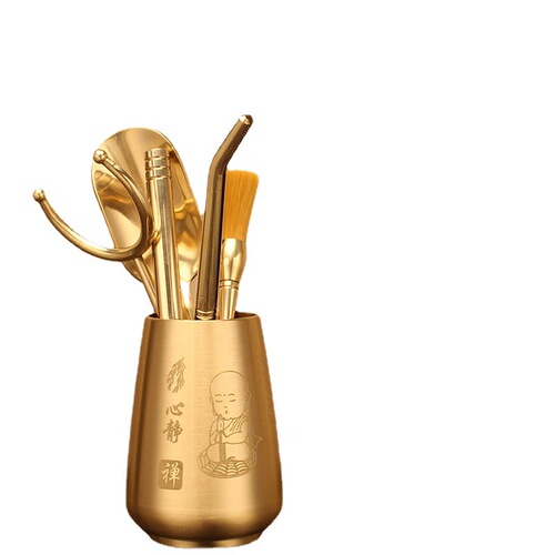 Tea Ceremony Brass Six Gentlemen Kung Fu Tea Accessories Set Tea Clamp Tea Knife Tea Wash Japanese Zen Zen Gift Idea