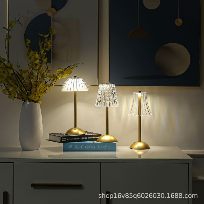 Cross-Border Led Table Lamp Bedside Bedroom Vintage Decorative Night Light 3-Color Adjustable Bar Rechargeable Dimmable Ambiance Light Cross-Border Led Table Lamp Bedside Bedroom Vintage Decorative Night Light 3-Color Adjustable Bar Rechargeable Dimmable Ambiance Light
