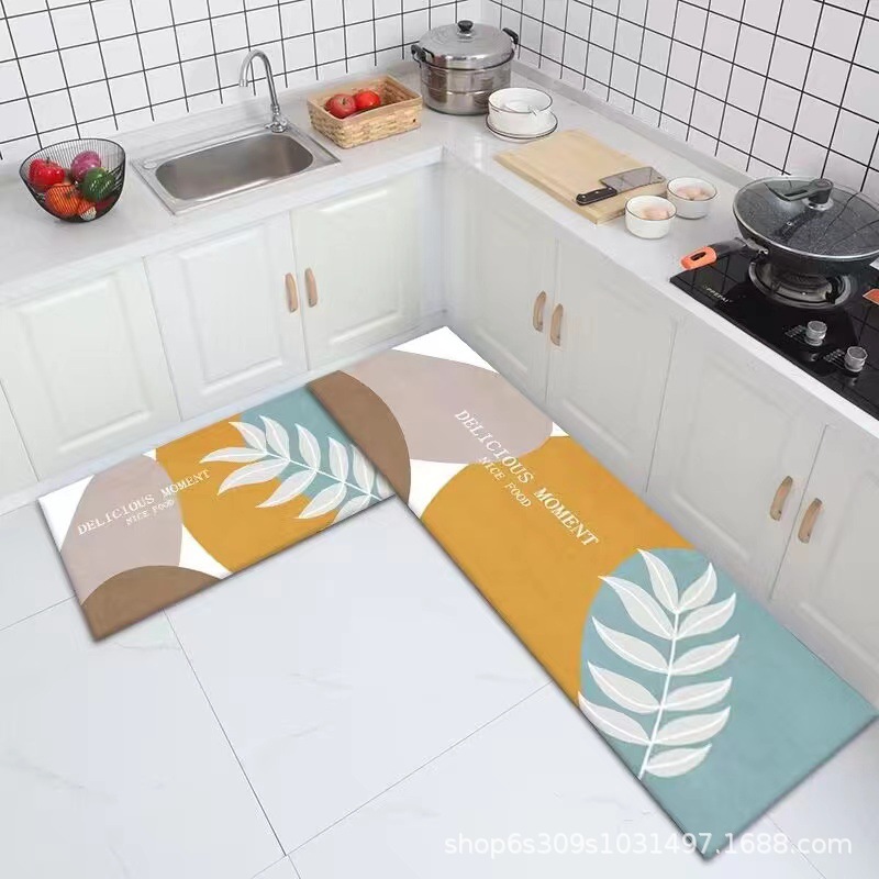 Alfombra de piso de cocina fábrica al por mayor puerta larga alfombra antideslizante alfombra de cocina alfombra de puerta de dibujos animados del hogar estera de la puerta