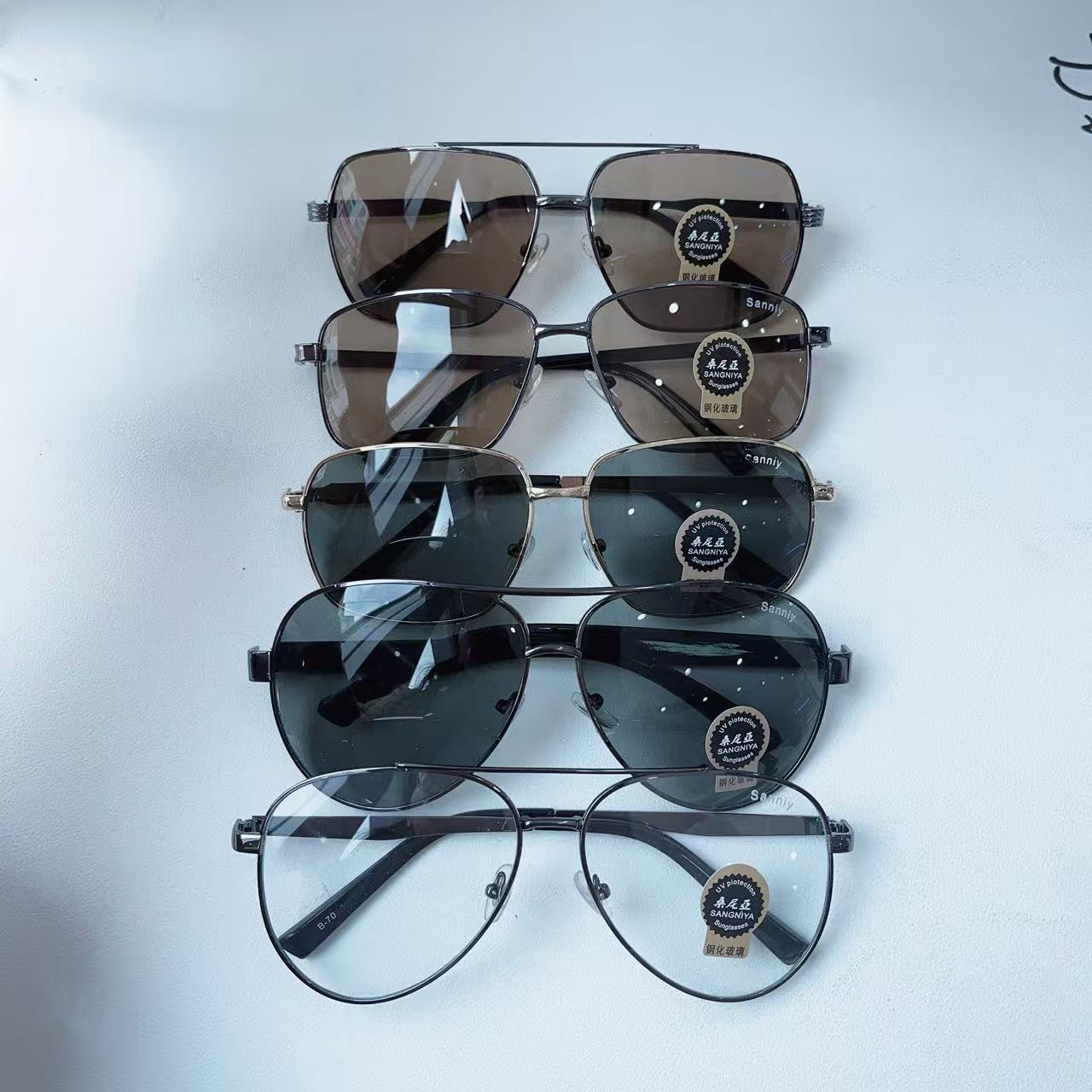 2024年(桑尼亚)新款钢化强化玻璃 男士太阳眼镜司机墨镜平光镜批