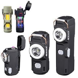 Cross-border tent camping light arc windproof travel lighter outdoor rechargeable flashlight work light