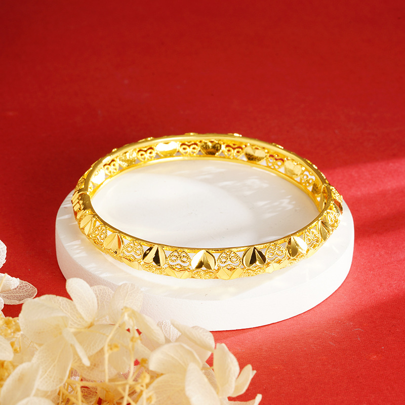 Vietnam antiguo oro hebilla pulsera hueco panal cóncavo-convexo personalidad Yiwu joyería al por mayor vivo caliente