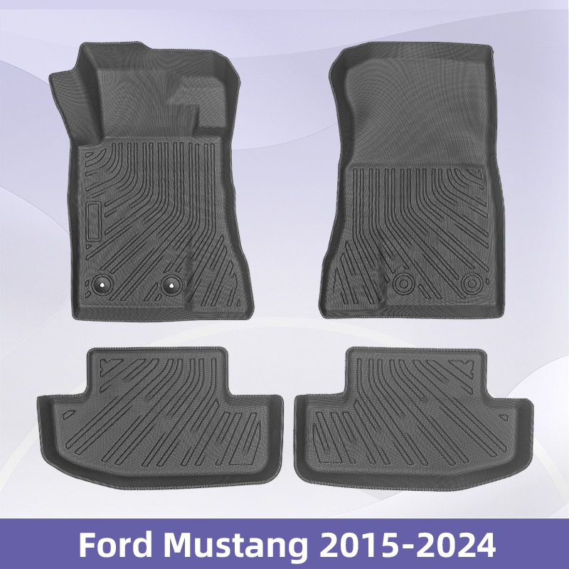 Para Ford Mustang 2015 - 2024 TPE Foot Pads 3D All-Weather Material Cojín del maletero