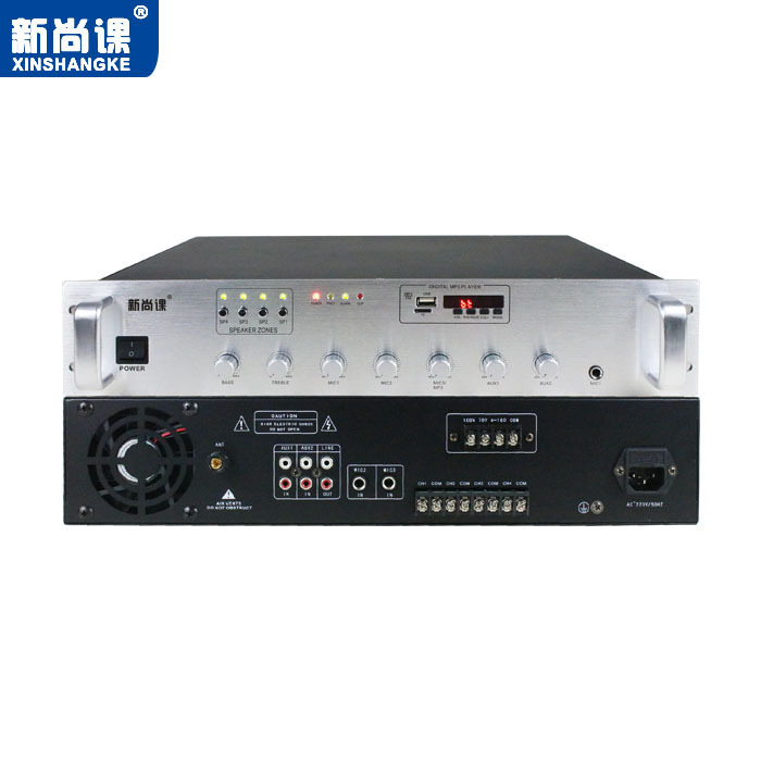 Amplificador de potencia de difusión bluetooth cuádruple división USB FM función de radio de resistencia fija y voltaje fijo combinado amplificador de potencia de alta potencia