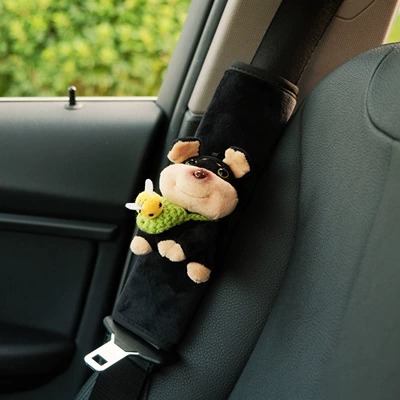 Protective Cover, Car Interior Decoration | Seat belt shoulder pad - green-bee-satchel-bee-dog-velvet-shoulder-cover
