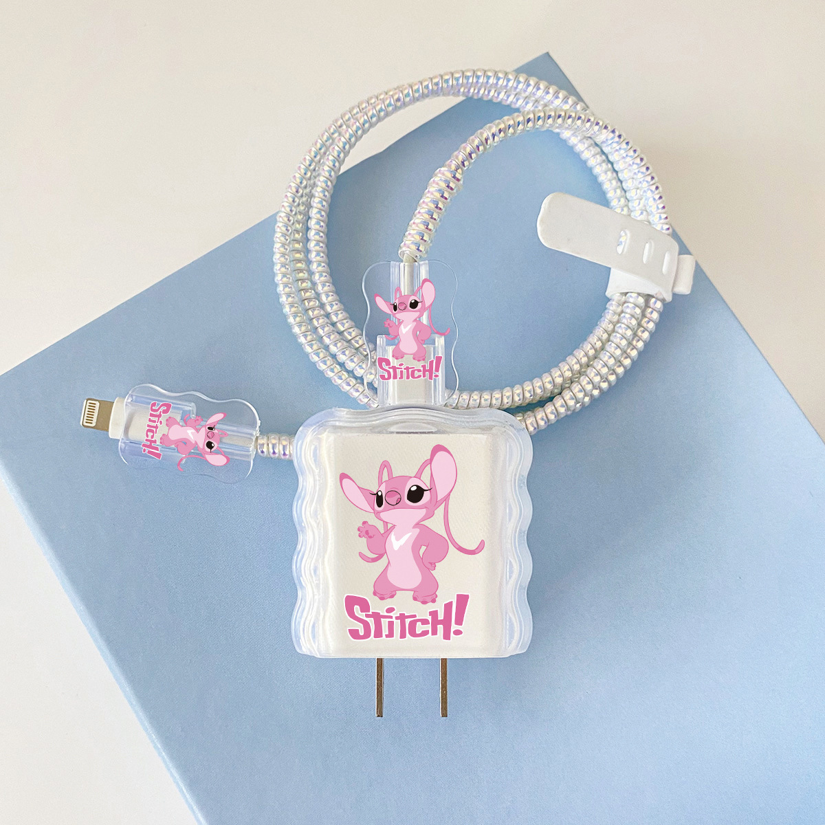 Apple 20w-B7 여성용 스티치 오버레이 헤드기어 + 물결선 클립 + 1m 레이저 흰색 로프 + 흰색 스트랩