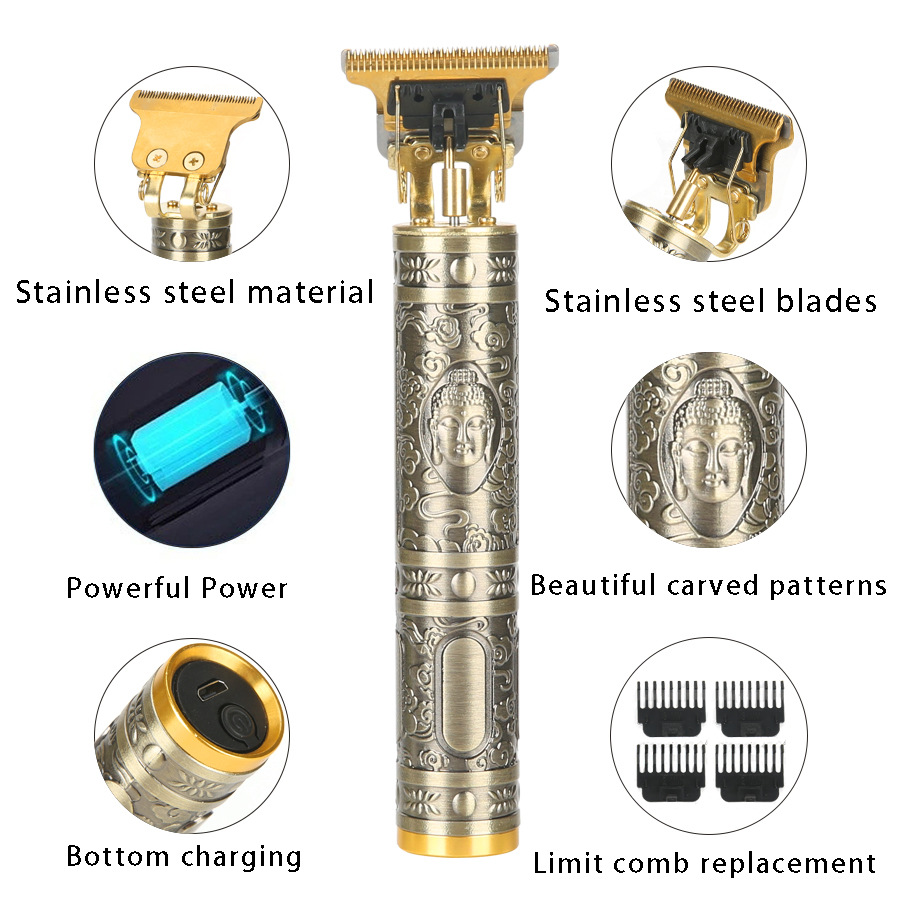 Corte de pelo eléctrico transfronterizo al por mayor retrógrado tallado impulsor eléctrico cabeza baldía de aceite impulsor eléctrico cortadora de plástico afeitar