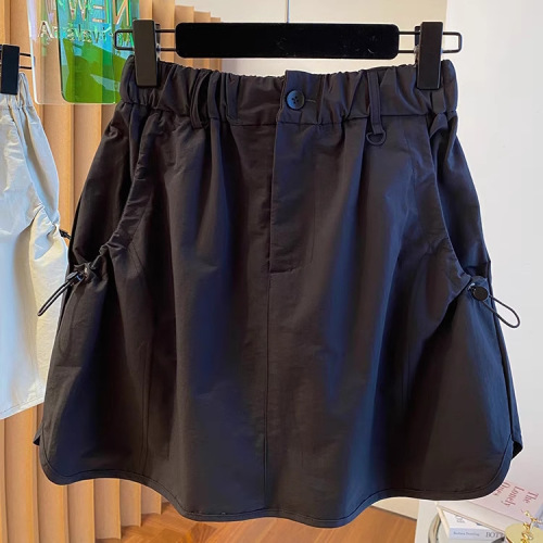 Korean Style Workwear Minimalist Short Skirt for Women Summer 2025 New Loose High-Waist Slimming Retro Design Flared Bodycon Semi-Skirt