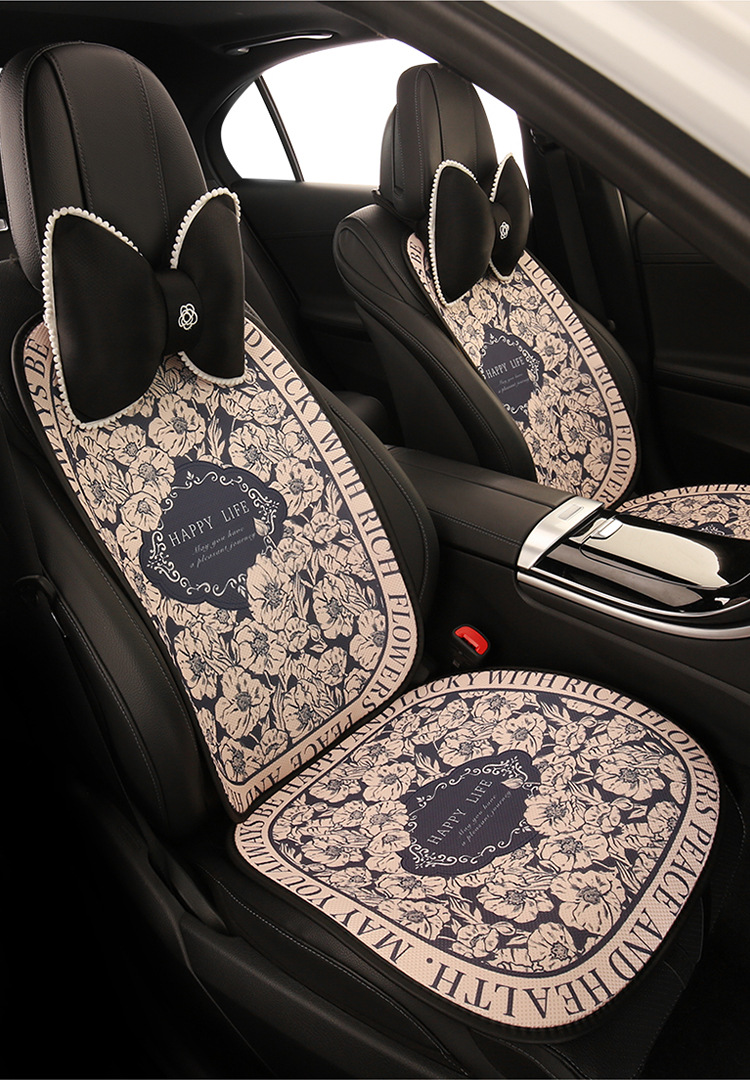 Car Cushion Four Seasons Universal Goddess Cushion Advanced Sense New Cute Seat Cover Summer Breathable Light Luxury Seat Cover