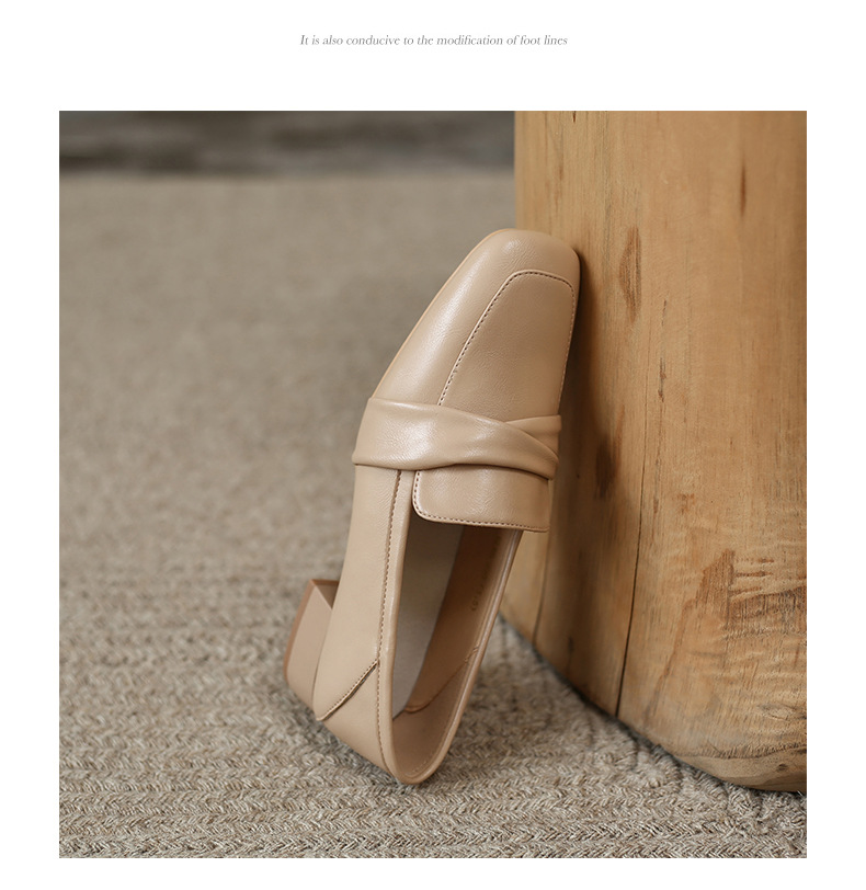 Giày lười nữ mũi vuông phong cách Anh Quốc, đế dày, gót thấp — BL66 màu đen chi tiết 23