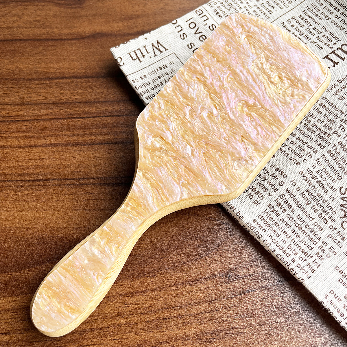 Airbag de ácido acético, cojín de dientes anchos, peine de masaje para el cabello, peine de peluquería para niños, peine de pelo largo y rizado, peine de madera de tablero grande