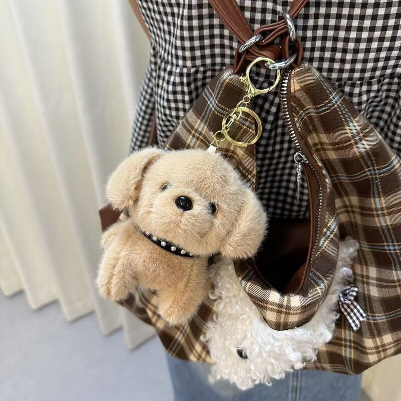 かわいい子犬のペンダント、ぬいぐるみ、テディベア人形、バッグの飾り、キーホルダー、人形アクセサリー、漫画|undefined