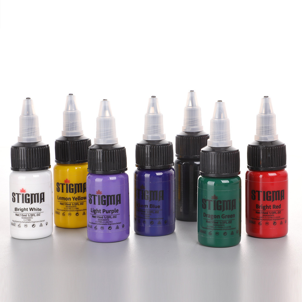 Tinta para tatuajes de dragón bordado, 15ml, set de tinta para tatuajes, pigmento de tatuaje colorido, equipo de tatuaje transfronterizo