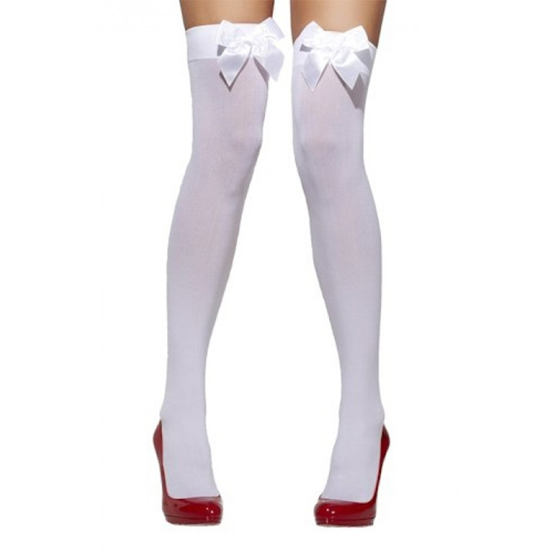 Sexy Bow Medias Blancas Medias de Halloween vestido de fiesta medias de arco medias fluo