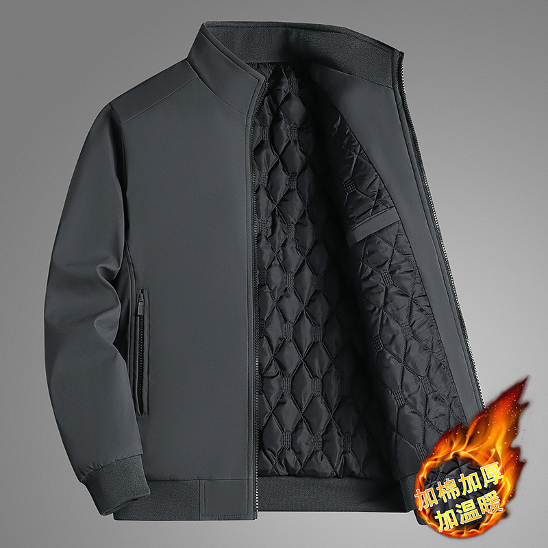 Chaqueta de hombre de mediana edad 50-60-70 de algodón y engrosamiento chaqueta de hombre de cuello alto casual de moda chaqueta de algodón acolchado