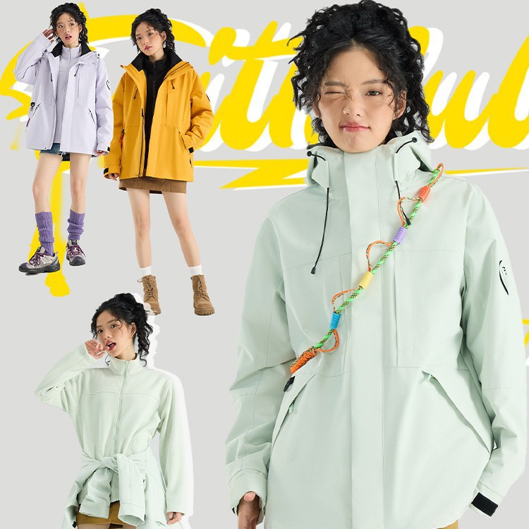 Jacket Women's New Autumn and Winter Outdoor Windproof and Waterproof Three-In-One 0.05kg Set Men's Hiking and Mountaineering Jacket Work Clothes