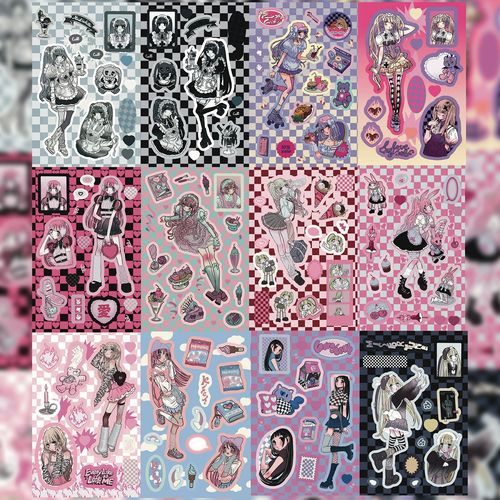 Korean domi sticker book inner page character stickers, ins Korean style goka handmade planner phone case DIY stickers wholesale