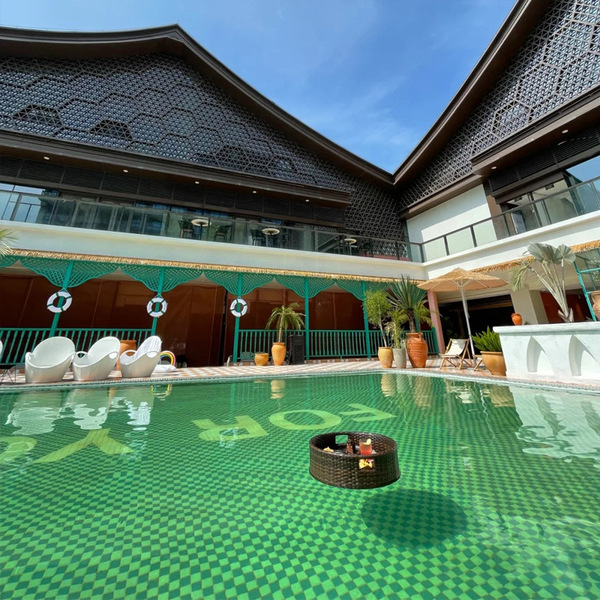 Green swimming pool