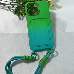 EW New Two-color Gradient Card Holder S2 11PR 12proMAX 13MINI, 14PRo IP15 Protective Case