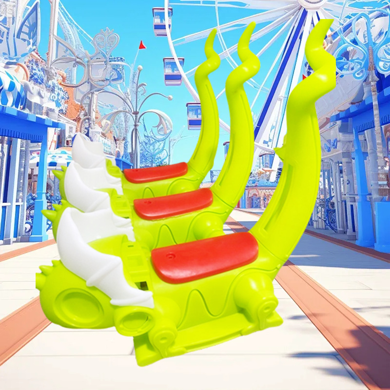 亲子游乐蜥蜴发光碰碰车商场摆摊游乐设备塑料配件滚塑