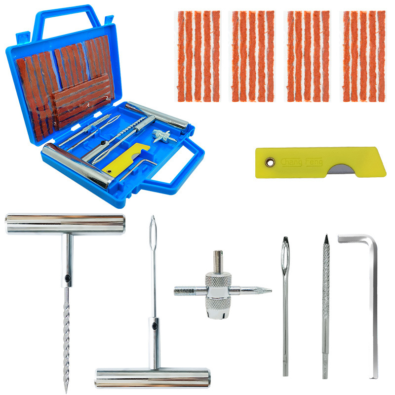 Kit de reparación de neumáticos para coche, kit de reparación de neumáticos de motocicleta, herramienta de reparación de coche, kit de emergencia para neumáticos.
