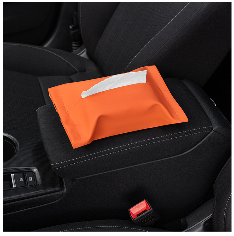 Suitable for Car Tissue Box, Microfiber Leather Tissue Box, Hanging Armrest Box, Tissue Bag, Car Interior Fixed Paper Tissue Box