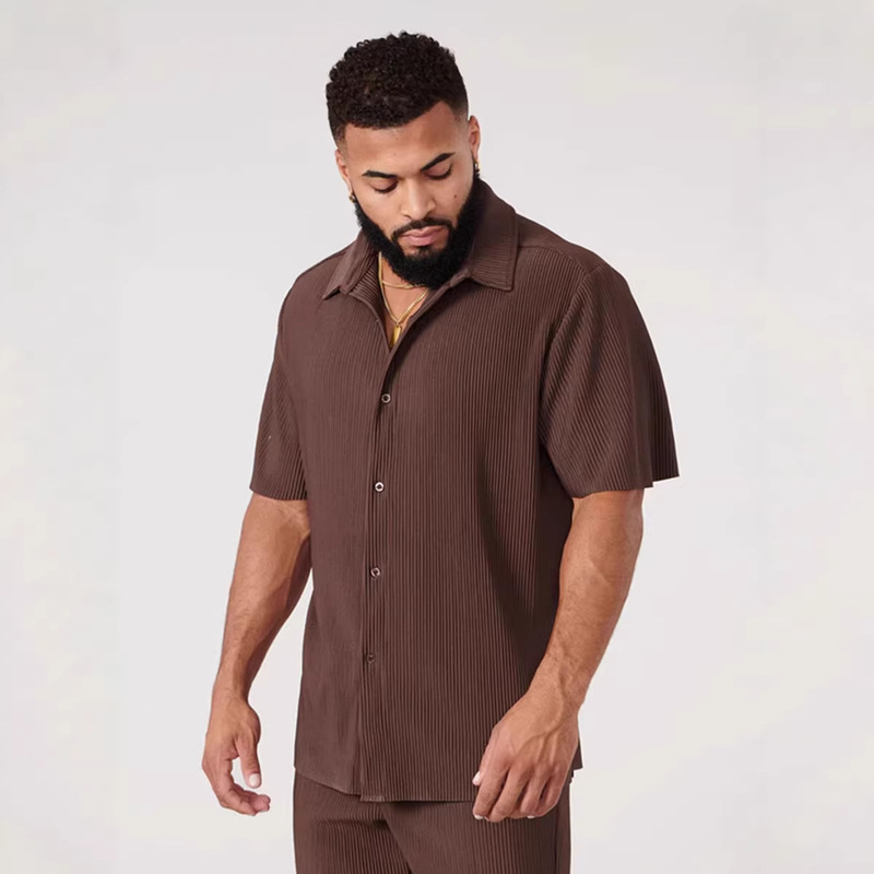 Youngla Cross-Border American-Style Men's T-Shirt Casual Running Sports Shirt European and American Summer Large Size Lapel Short-Sleeved Shirt