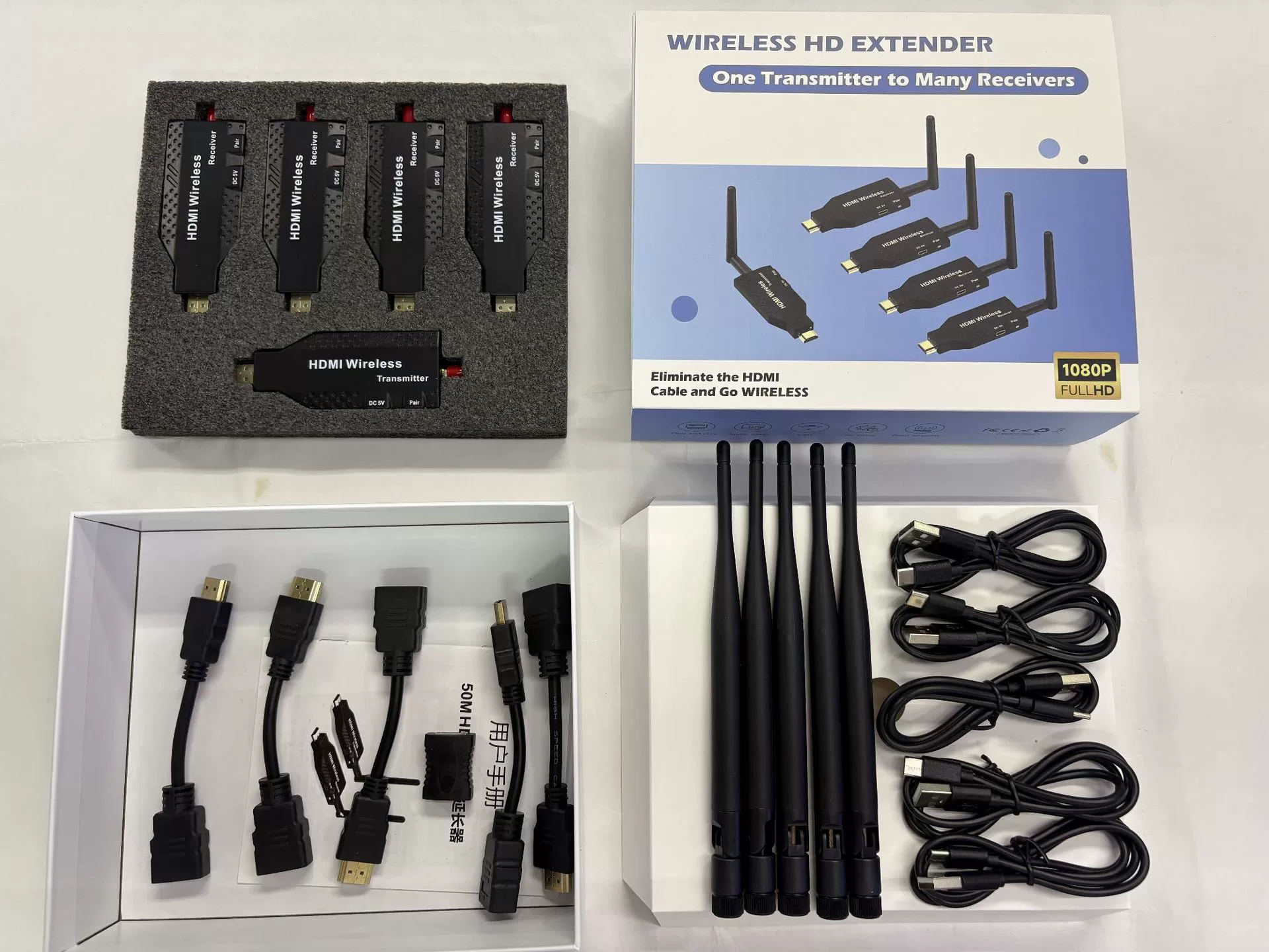 50 метров HD беспроводной расширитель приёмопередатчик комнаты 50m HDMI WIFI EXTENDER HD 1080P