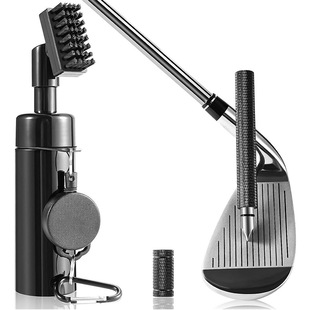 Golf club cleaning brush golf press type water spray cleaning brush groove cleaning tool belt telescopic pull ring
