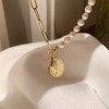 Human head from pearl, necklace, fashionable coins, chain for key bag , simple and elegant design, Korean style