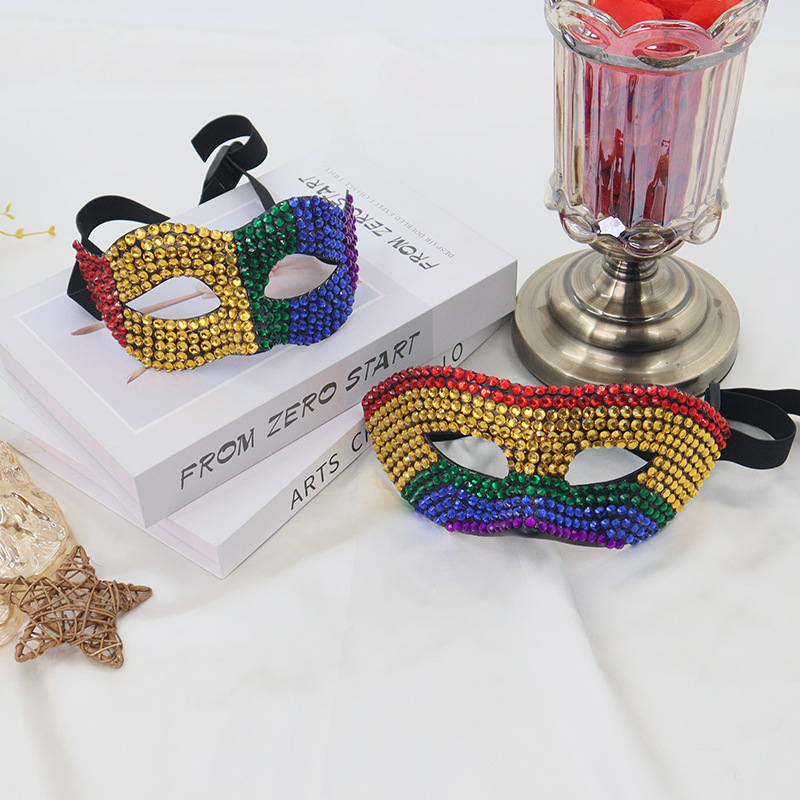 Carnaval transfronterizo máscaras de mitad de cara de diamante máscaras de pareja de cara de zorro de diamante de Halloween